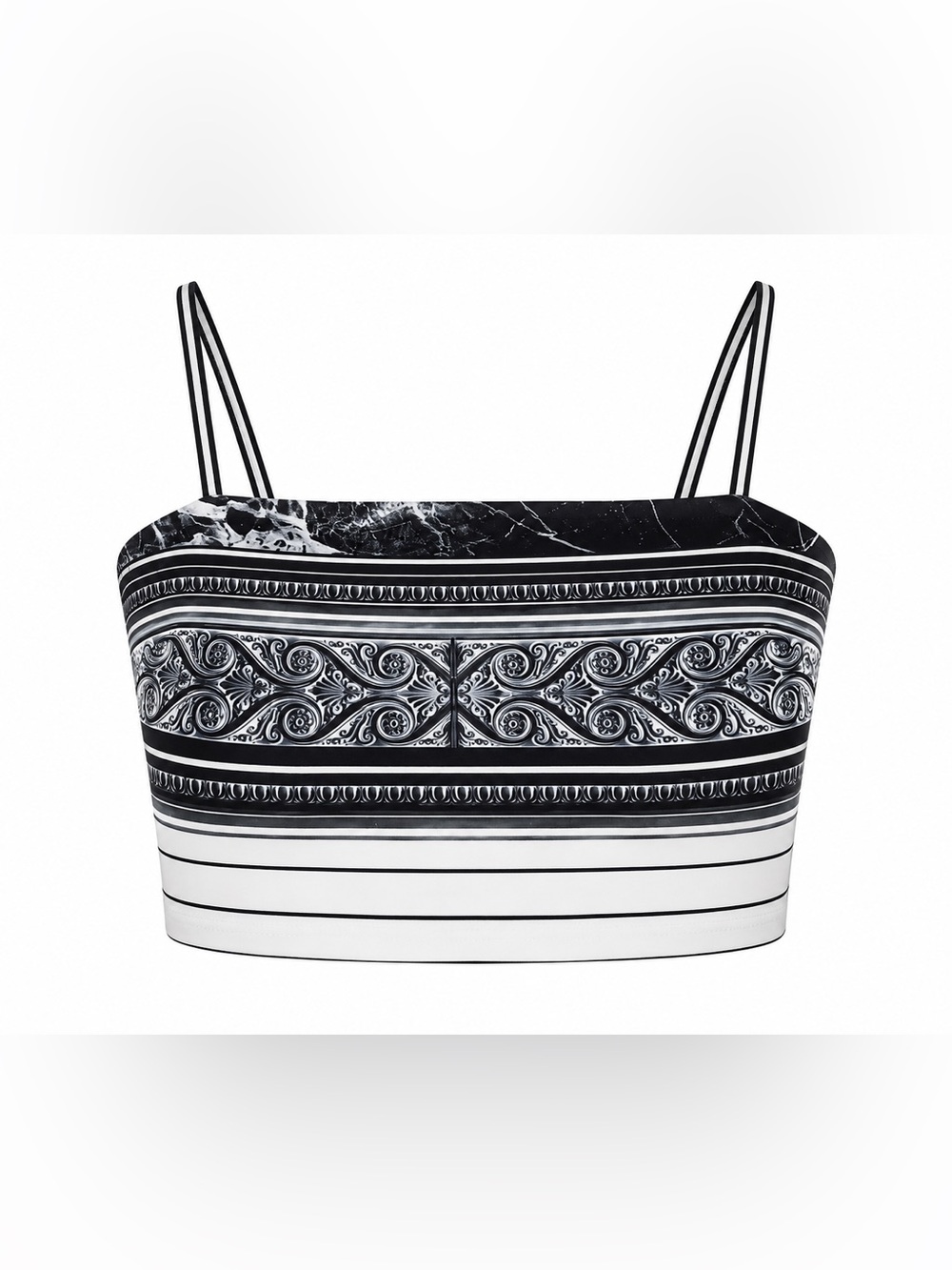 Clover Canyon Black & White Printed Crop Top | Size Small
